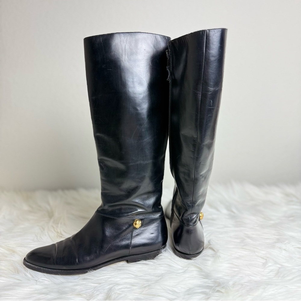 Salvatore Ferragamo Black and Cream Leather Interior